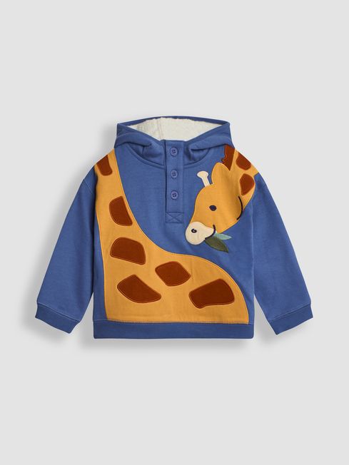 Giraffe Appliqué Cosy Hooded Sweatshirt